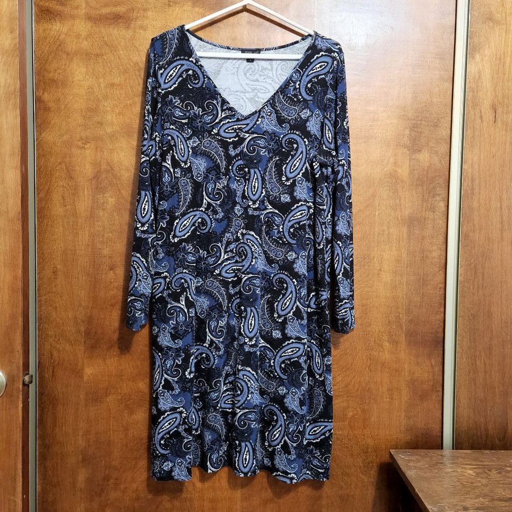 Jjill Paisley Dress Tunic Navy Black
